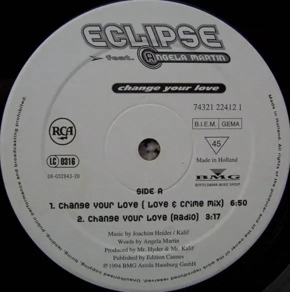 Eclipse (26) Feat. Angela Martin : Change Your Love (12")