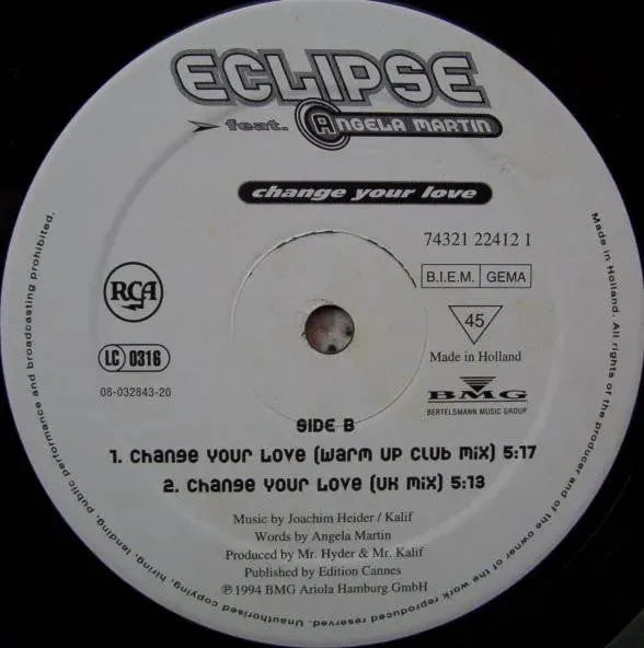 Eclipse (26) Feat. Angela Martin : Change Your Love (12")