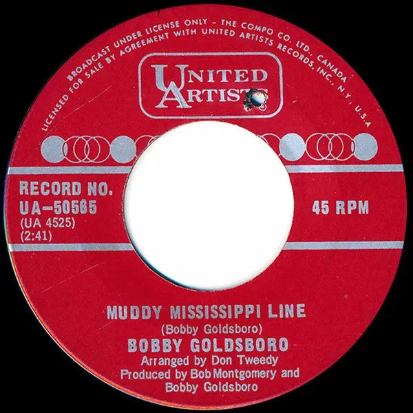 Bobby Goldsboro : Muddy Mississippi Line / Richer Man Than I (7", Single)