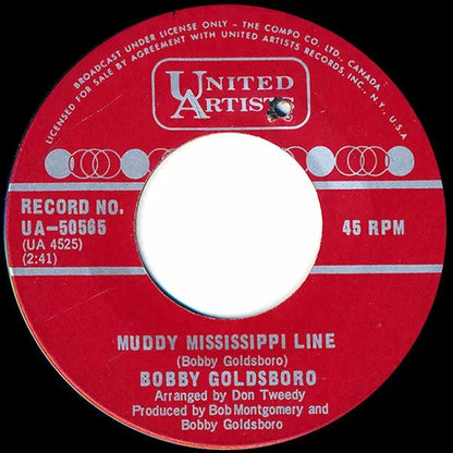 Bobby Goldsboro : Muddy Mississippi Line / Richer Man Than I (7", Single)