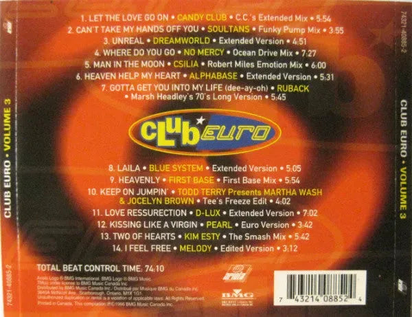 Various : Club Euro - Volume 3 (CD, Comp)