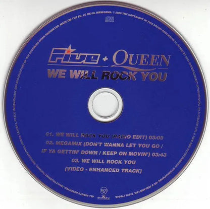 Five + Queen : We Will Rock You (CD, Maxi, Enh)