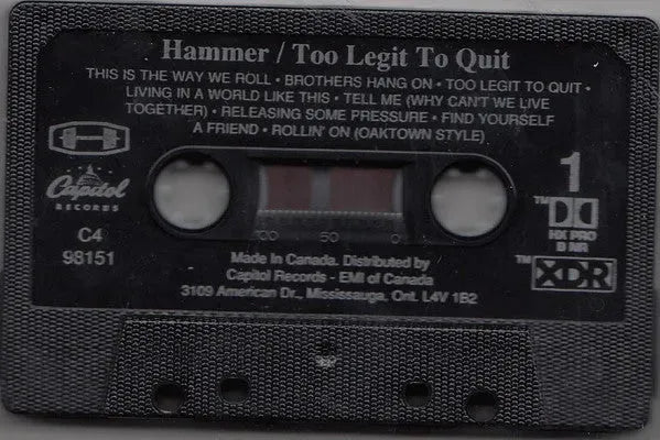 MC Hammer : Too Legit To Quit (Cass, Album)