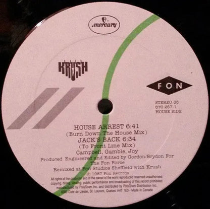 Krush : House Arrest / Jack's Back (12")