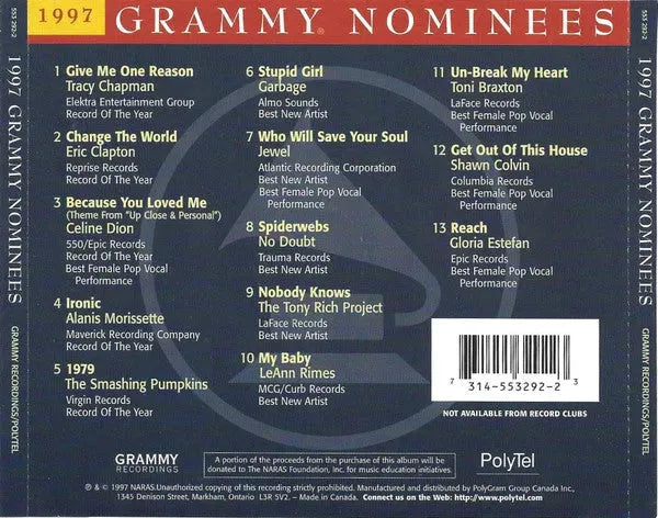 Various : 1997 Grammy Nominees (CD, Comp)