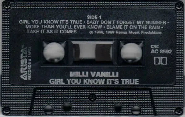 Milli Vanilli : Girl You Know It's True (Cass, Album, Club, Dol)