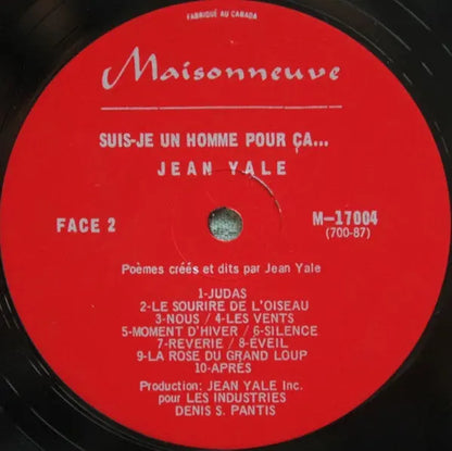 Jean Yale : Suis-Je Un Homme Pour Ça... (LP, Album)