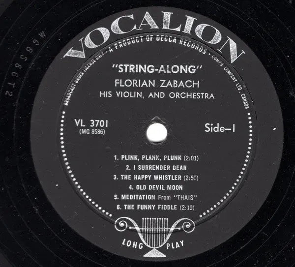 Florian Zabach : String Along (LP, Album, Mono)