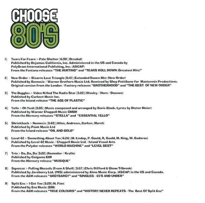 Various : Choose 80's (CD, Comp)