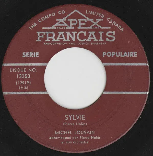 Michel Louvain : Sylvie / Toi Et Moi (7", Single, Mono)