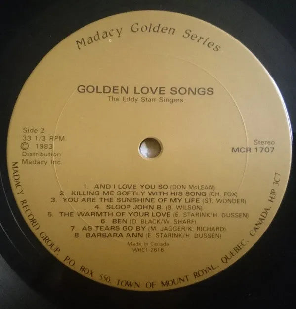 The Eddy Starr Singers : Golden Love Songs (LP, Album)