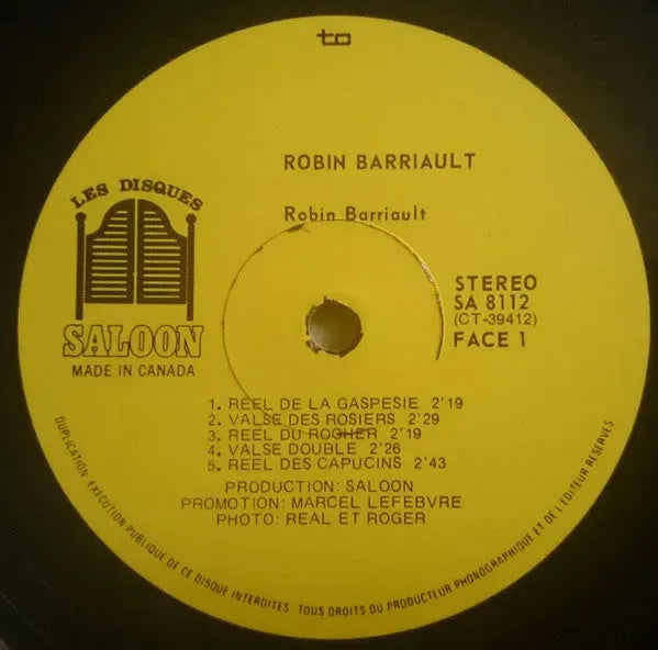 Robin Barriault : Rigodon (LP, Album, Ora)