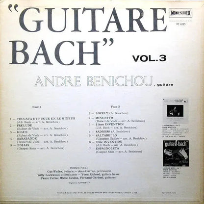 André Bénichou : Guitare Bach Vol.3 (LP)