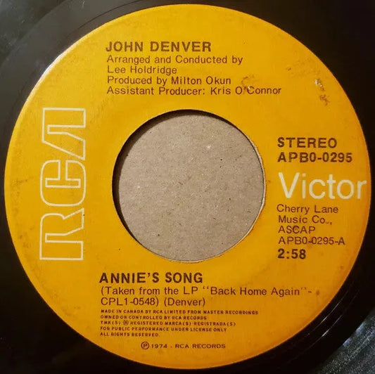 John Denver : Annie's Song (7", Single)