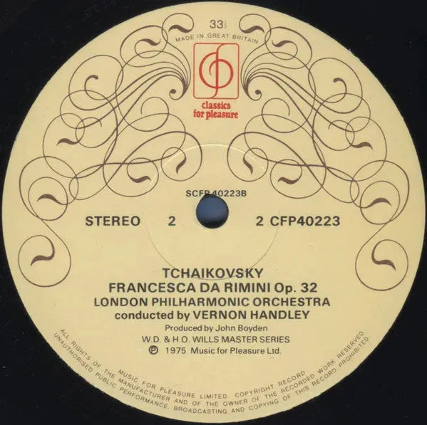 Pyotr Ilyich Tchaikovsky - London Philharmonic Orchestra Conducted By Vernon Handley : Francesca Da Rimini / Hamlet (LP, Album)