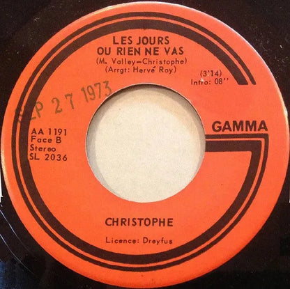 Christophe : La Vie C'Est Une Histoire D'Amour (7", Single)