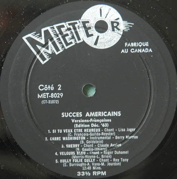 Various : Succès Américains, Versions Françaises, Vol.1 (LP, Mono)