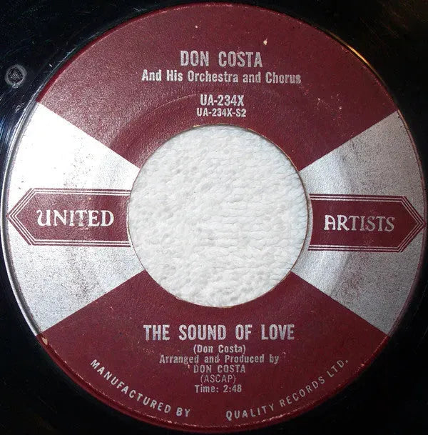 Don Costa's Orchestra And Chorus : Never On Sunday (7")