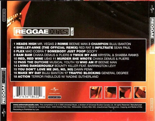 Various : Reggae Hits Vol.1 (CD, Comp)