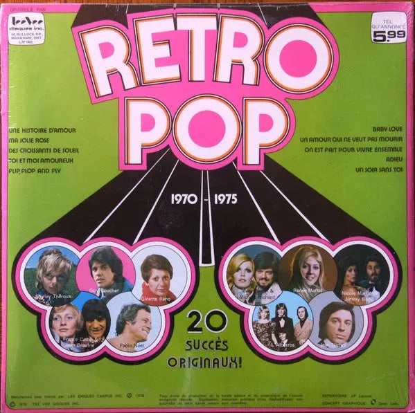 Various : Retro Pop (1970-1975 20 Succès Originaux!) (LP, Comp)