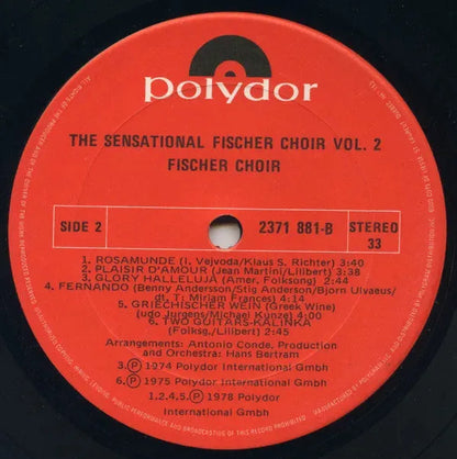 Fischer Chöre : The Sensational Fischer Choir Vol. 2 The Largest Choir In The World (LP, Album)