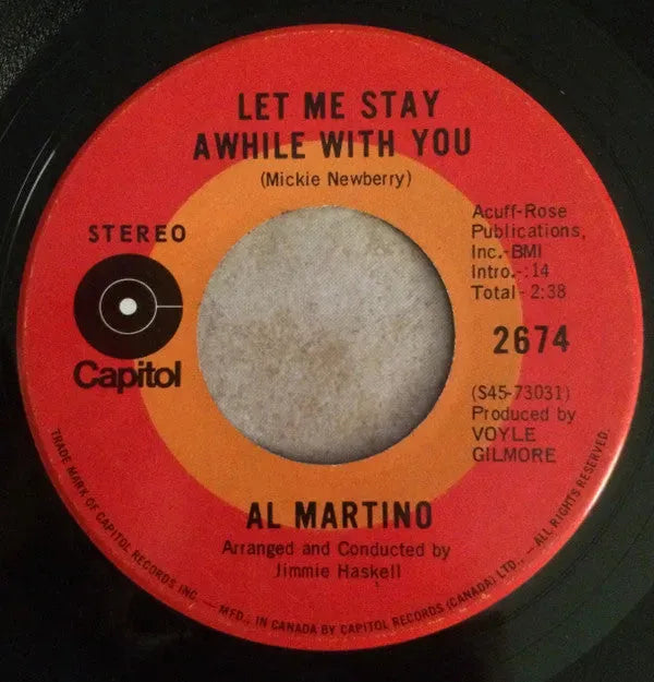 Al Martino : I Started Loving You Again (7", Single)