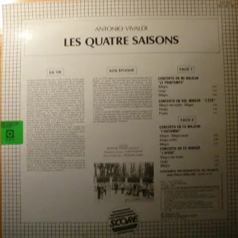 Antonio Vivaldi - Ensemble Instrumental De France, Jean-Pierre Wallez : Les Quatre Saisons (LP, RE)