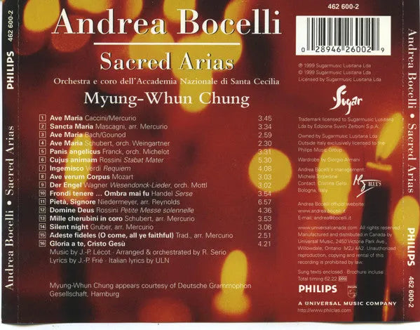 Andrea Bocelli : Sacred Arias (CD, Album)