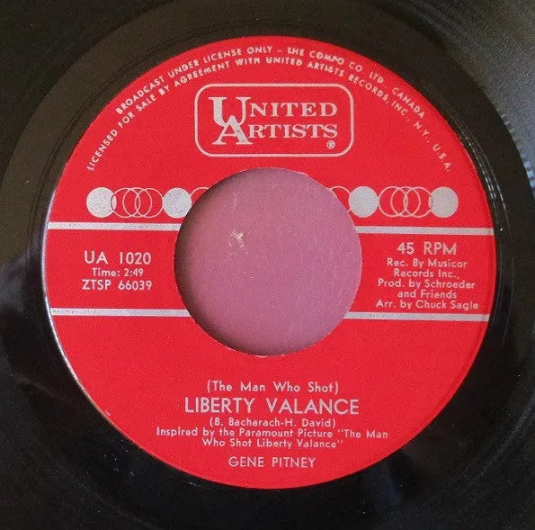 Gene Pitney : (The Man Who Shot) Liberty Valance (7", Single)