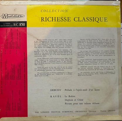 Maurice Ravel / Claude Debussy / The London Festival Symphony Orchestra, Thomas Greene - Ravel: Le Boléro - Daphnis Et Chloé - Pavane Pour Une Infante Défunte, Debussy: Prélude à L'aprés-midi D'un Faune (LP, RE) - 75music