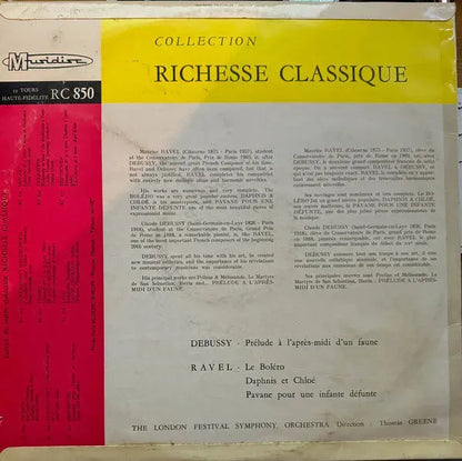 Maurice Ravel / Claude Debussy / The London Festival Symphony Orchestra, Thomas Greene : Ravel: Le Boléro - Daphnis Et Chloé - Pavane Pour Une Infante Défunte, Debussy: Prélude à L'aprés-midi D'un Faune (LP, RE)