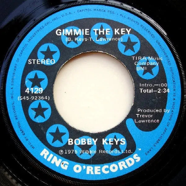 Bobby Keys : Gimmie The Key / Honky Tonk (Parts 1 & 2) (7")