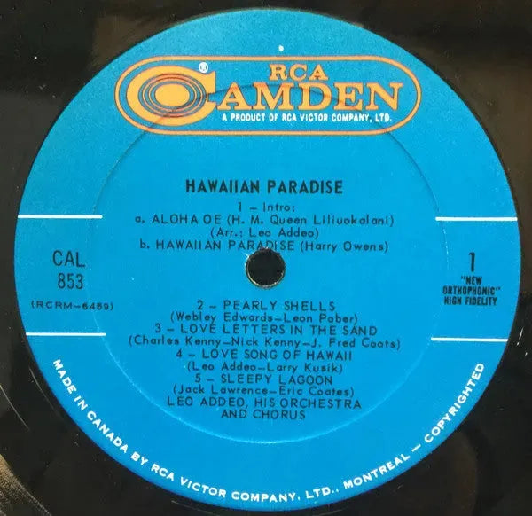 Leo Addeo And His Orchestra And Chorus : Hawaiian Paradise (LP)