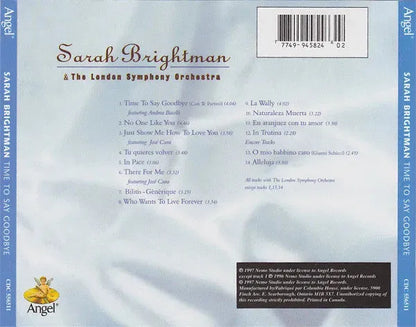 Sarah Brightman & London Symphony Orchestra : Time To Say Goodbye (CD, Album, Club)