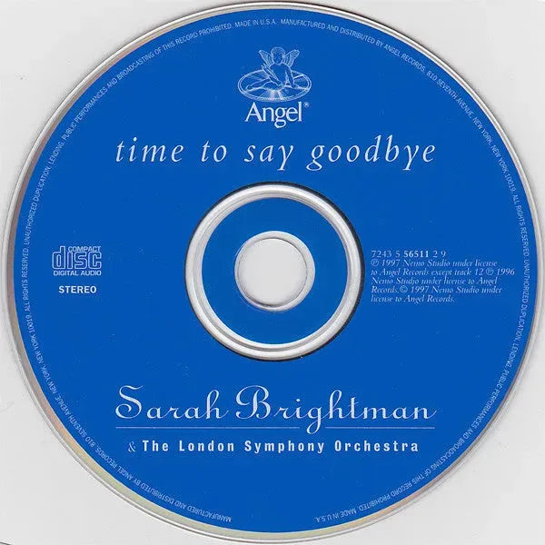 Sarah Brightman & London Symphony Orchestra : Time To Say Goodbye (CD, Album, Club)