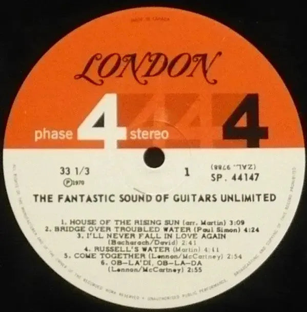 Guitars Unlimited (5) : The Fantastic Sound Of Guitars Unlimited (LP, Gat)