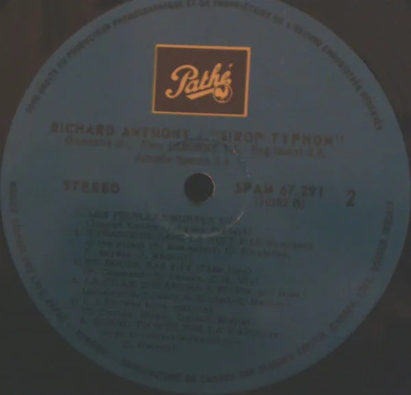 Richard Anthony (2) : Le Sirop Typhon (LP, Album)