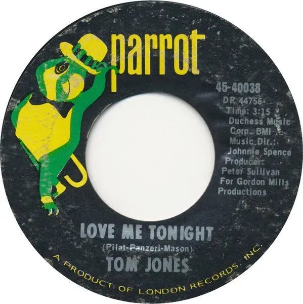 Tom Jones : Love Me Tonight (7", Single, She)