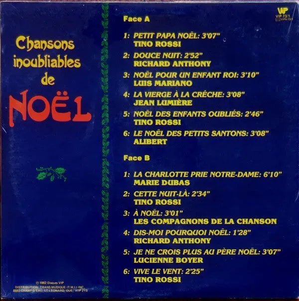 Various : Chansons Inoubliables De Noël, Volume 1 (LP, Comp)