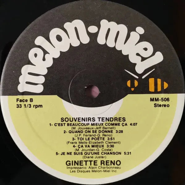 Ginette Reno : Souvenirs Tendres (LP, Comp)