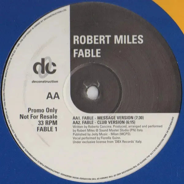 Robert Miles : Fable (12", Promo)