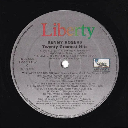 Kenny Rogers : Twenty Greatest Hits (LP, Comp, Club)