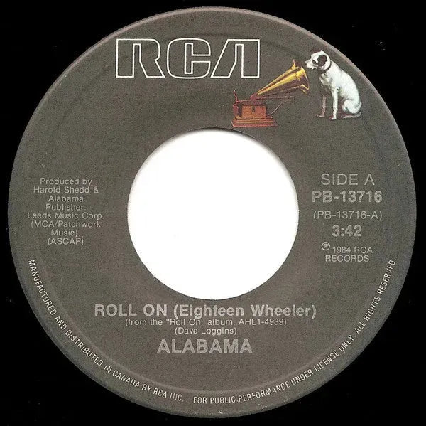 Alabama : Roll On (Eighteen Wheeler) (7", Single)