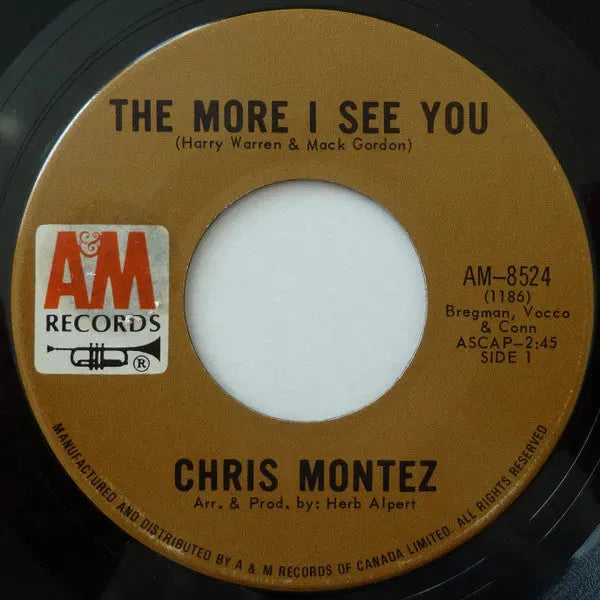 Chris Montez : The More I See You / There Will Never Be Another You (7")