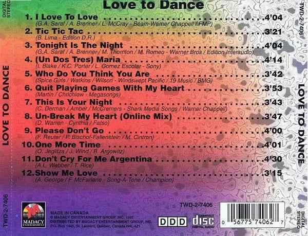 The Countdown Dance Masters : Love To Dance (CD, Comp)