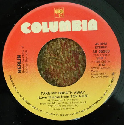 Berlin : Take My Breath Away (7", Single)