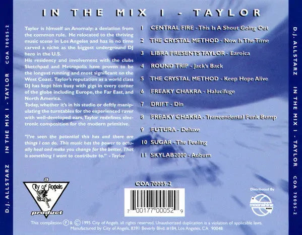 Taylor : D.J. Allstarz: In The Mix 1 (CD, Mixed)