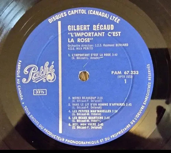 Gilbert Bécaud : L'Important C'est La Rose (LP, Comp, Mono)