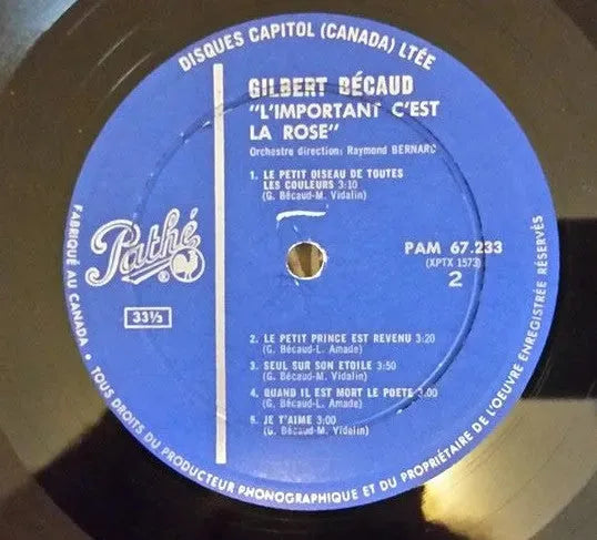 Gilbert Bécaud : L'Important C'est La Rose (LP, Comp, Mono)