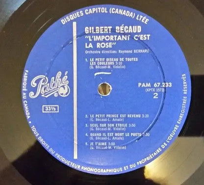 Gilbert Bécaud : L'Important C'est La Rose (LP, Comp, Mono)